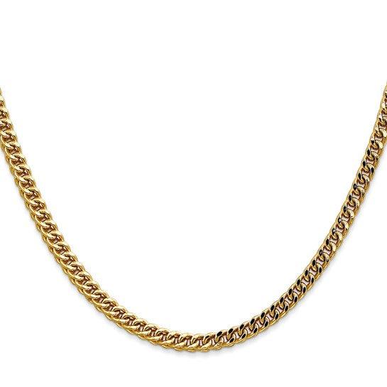 14k Yellow Gold 3.7mm Semi Solid Franco Chain