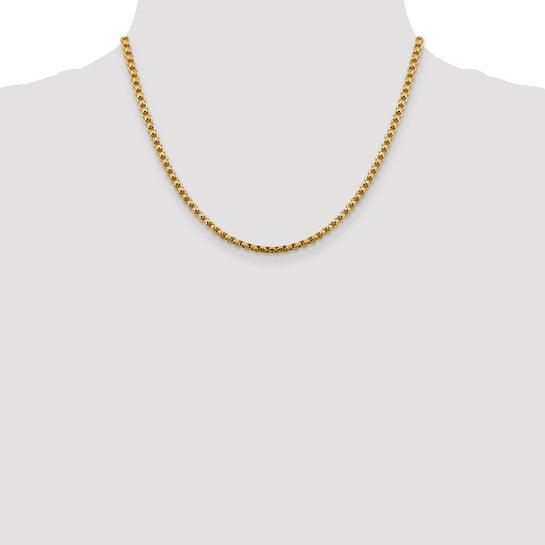 14k 3.6mm Hollow Round Box Chain