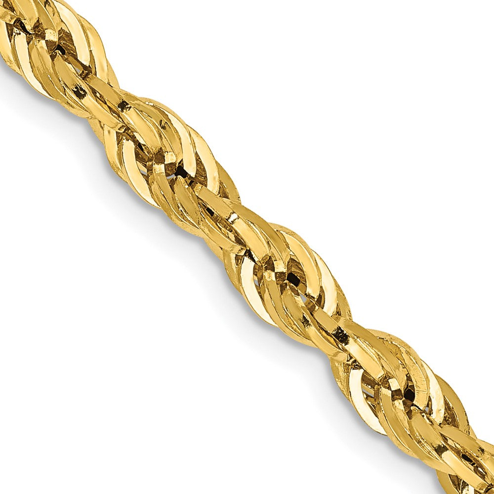 14K Yellow Gold Semi-Solid Rope Chain — 4.25 mm