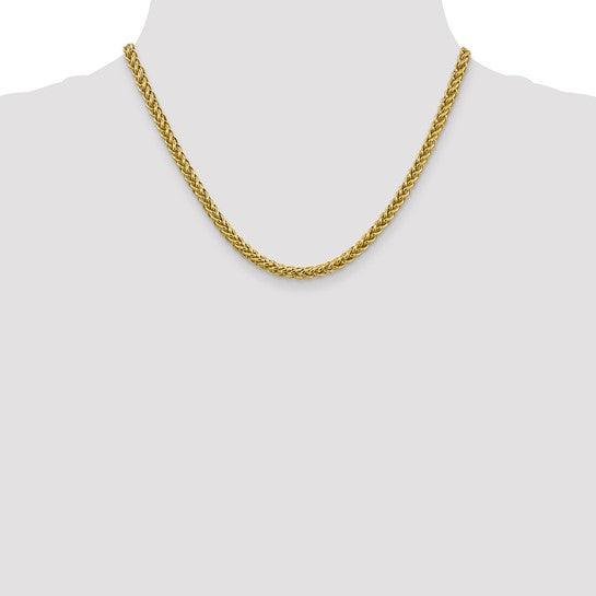 14k 4.65mm Semi-solid 3-Wire Wheat Chain
