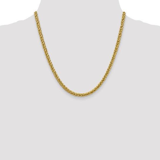 14k 4.65mm Semi-solid 3-Wire Wheat Chain