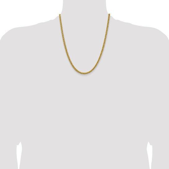 14k 4.65mm Semi-solid 3-Wire Wheat Chain