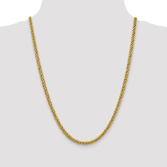 14k 4.65mm Semi-solid 3-Wire Wheat Chain