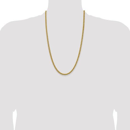 14k 4.65mm Semi-solid 3-Wire Wheat Chain