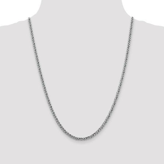 14k White Gold 4.30mm Semi-solid 3-Wire Wheat Chain
