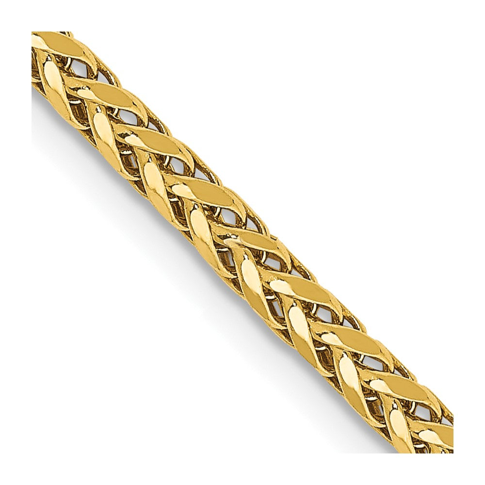 14K Yellow Gold Semi-Solid Diamond-Cut Wheat Chain — 2.5 mm