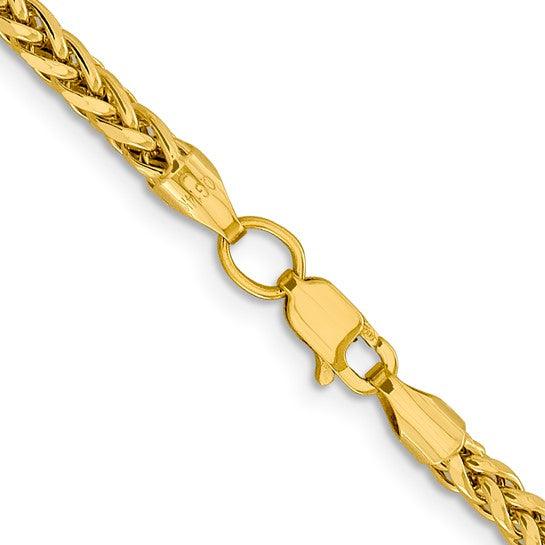 14k 3.10mm Semi-solid Diamond Cut Wheat Chain
