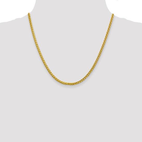 14k 3.10mm Semi-solid Diamond Cut Wheat Chain