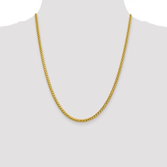 14k 3.10mm Semi-solid Diamond Cut Wheat Chain
