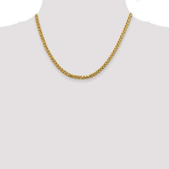 14k 3.70mm Semi-solid Diamond Cut Wheat Chain