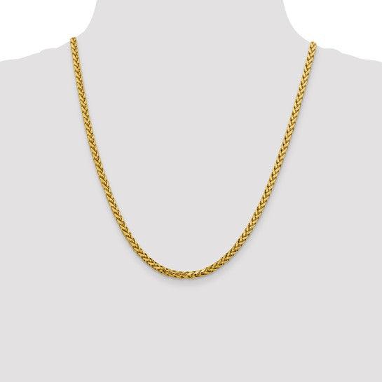 14k 3.70mm Semi-solid Diamond Cut Wheat Chain