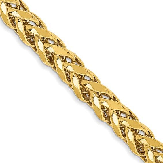 14k 3.70mm Semi-solid Diamond Cut Wheat Chain