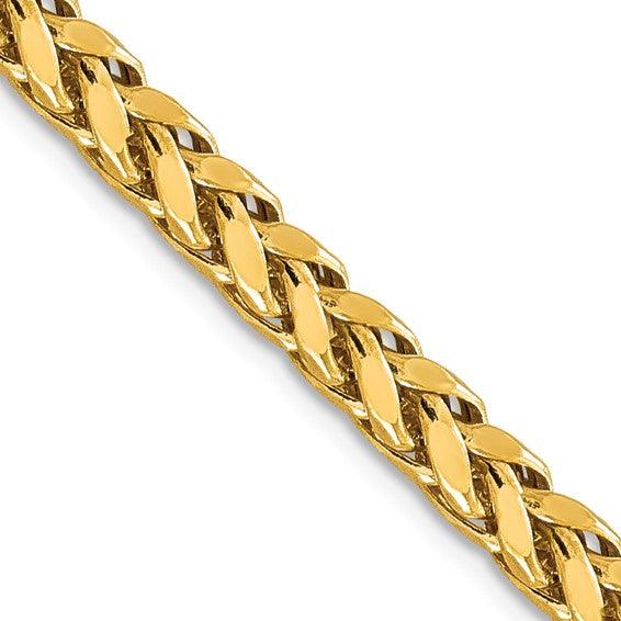14k 5.00mm Semi-solid Diamond Cut Wheat Chain