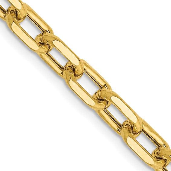 14k Semi-solid Diamond Cut 4.9mm Open Link Cable Chain