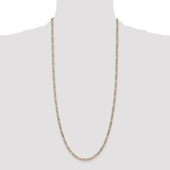 14k 3.5mm Semi-Solid Figaro Chain