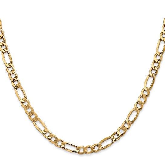 14k 5.75mm Semi-Solid Figaro Chain