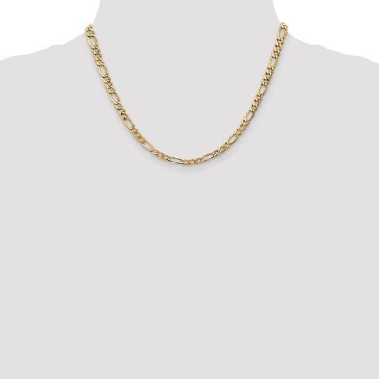14k 5.75mm Semi-Solid Figaro Chain