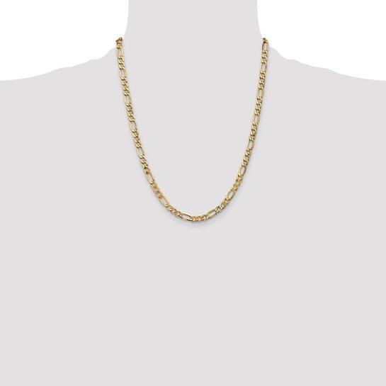 14k 5.75mm Semi-Solid Figaro Chain