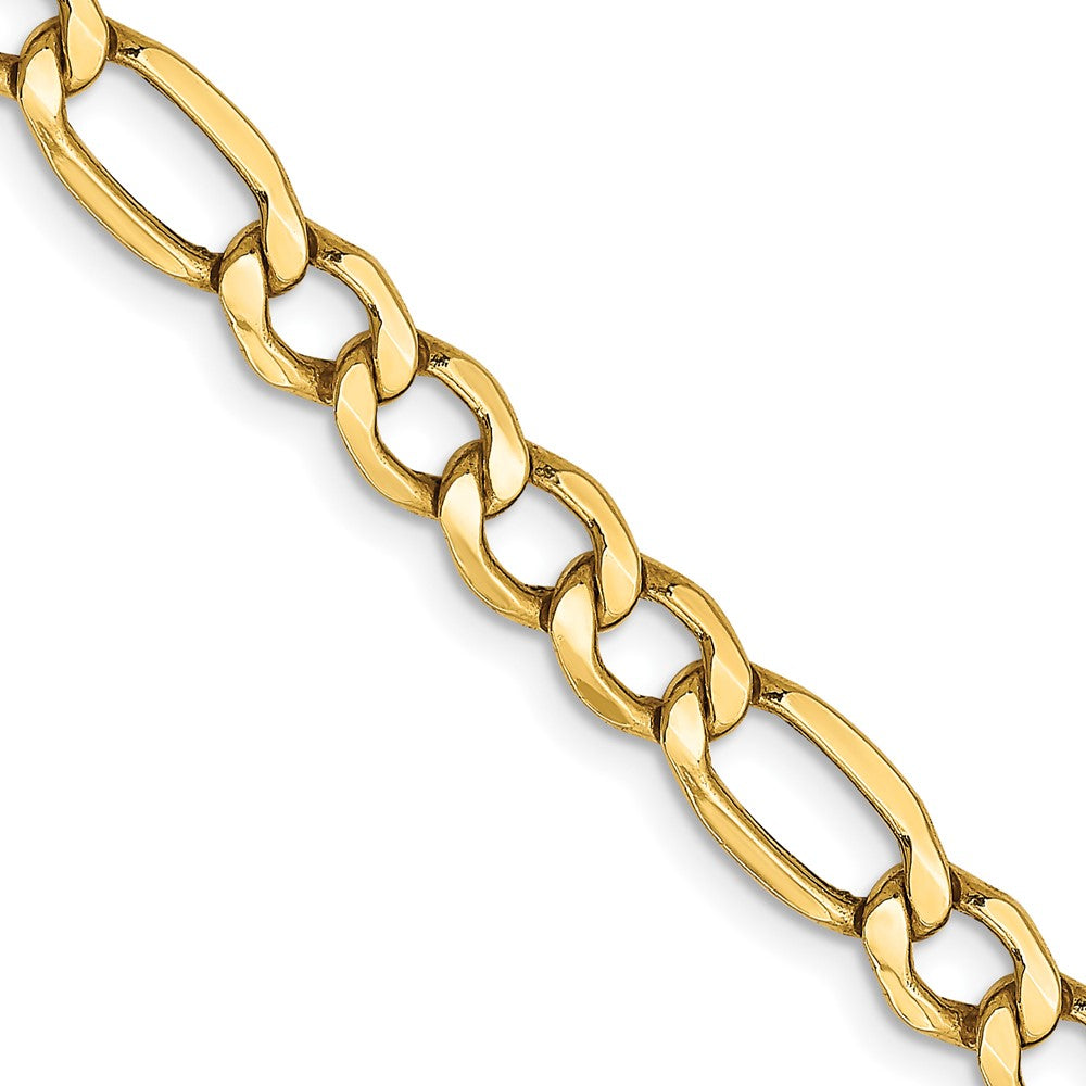 14K Yellow Gold Semi-Solid Figaro Chain — 5.75 mm