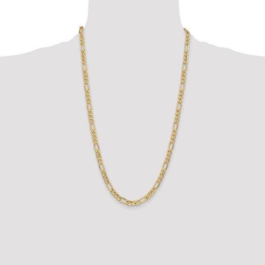14k 6.25mm Semi-Solid Figaro Chain