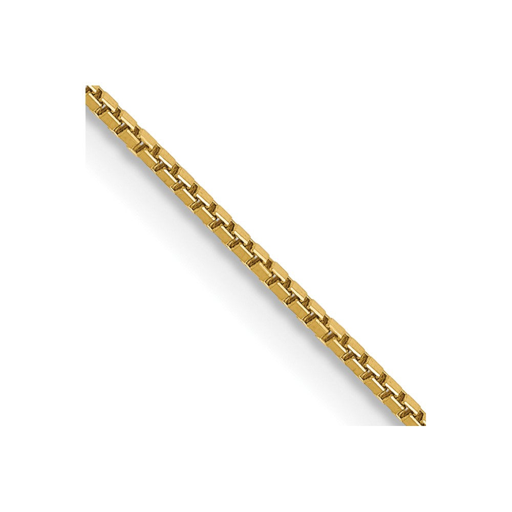 14K Yellow Gold Box Chain with Spring Ring — 0.9 mm