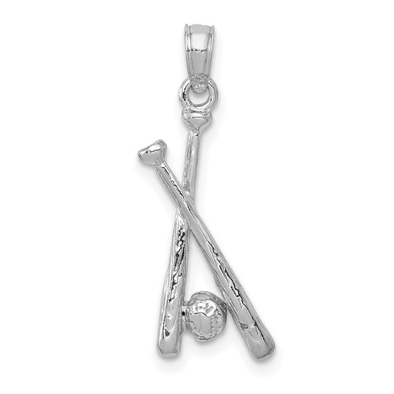 14K 2-D Baseball Bats and Ball Charm