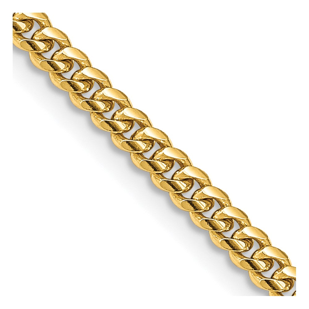 14K Yellow Gold Solid Miami Cuban Link Chain — 3.5 mm