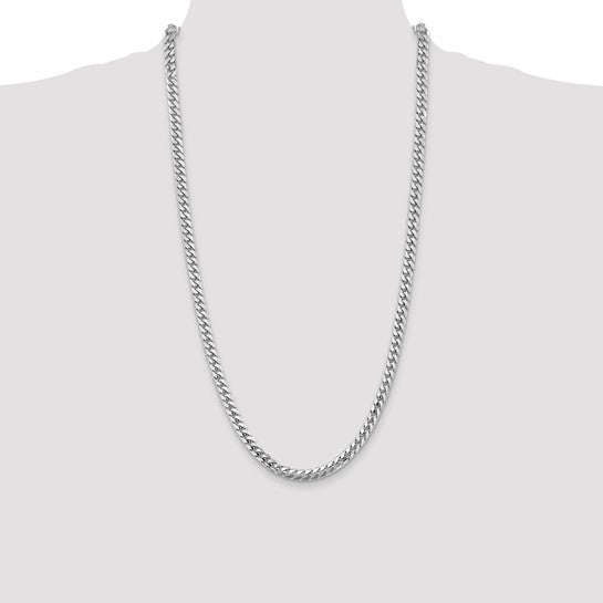 14k 5.5mm Solid White Gold Miami Cuban Link Chain