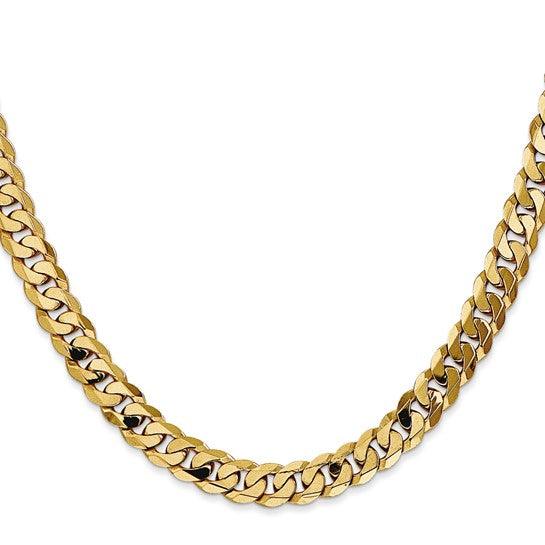 14k 7.25mm Beveled Curb Chain