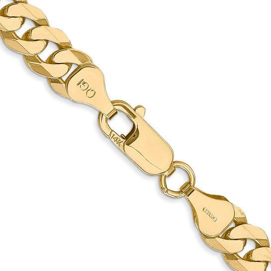 14k 7.25mm Beveled Curb Chain