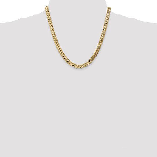 14k 7.25mm Beveled Curb Chain