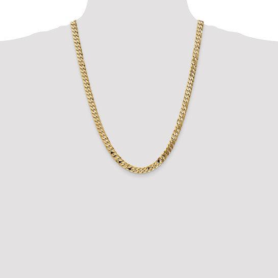 14k 7.25mm Beveled Curb Chain