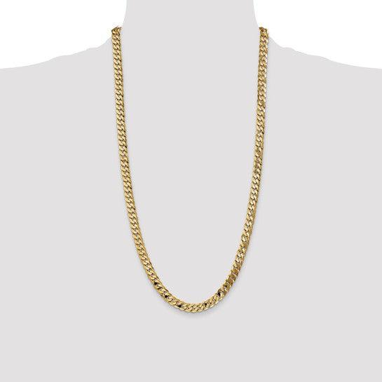 14k 7.25mm Beveled Curb Chain