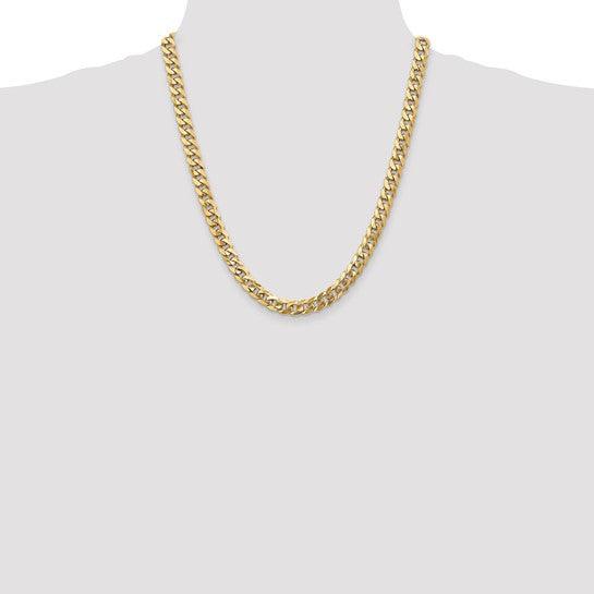 14k 8mm Beveled Curb Chain