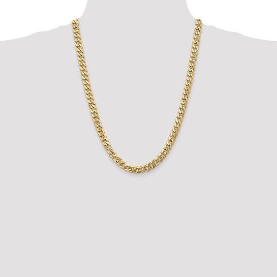 14k 8mm Beveled Curb Chain