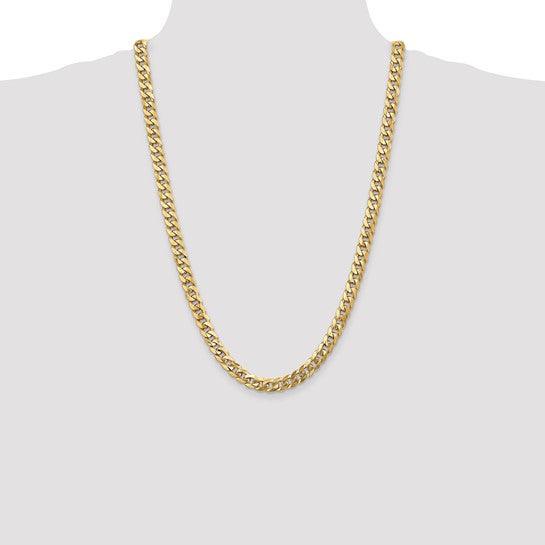 14k 8mm Beveled Curb Chain