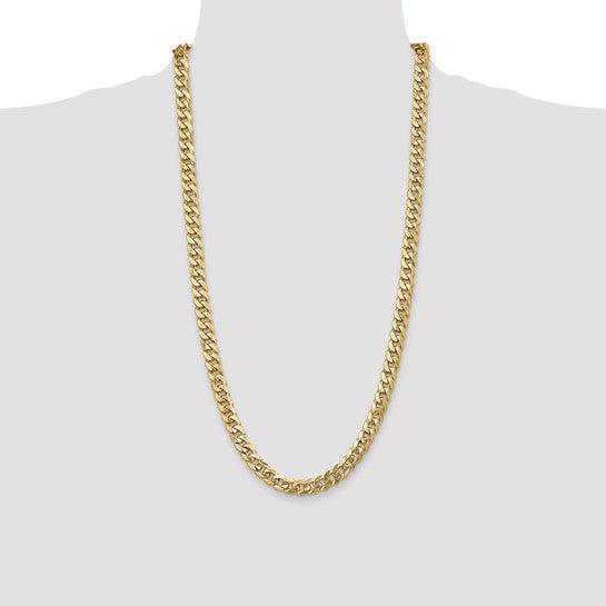 14k 8mm Beveled Curb Chain