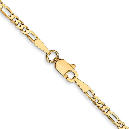 14k 2.25mm Flat Figaro Chain