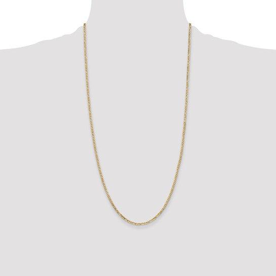 14k 2.25mm Flat Figaro Chain