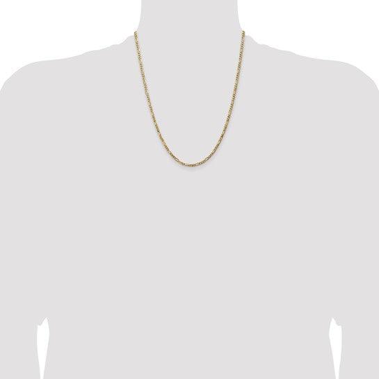 14k 3.00mm Flat Figaro Chain