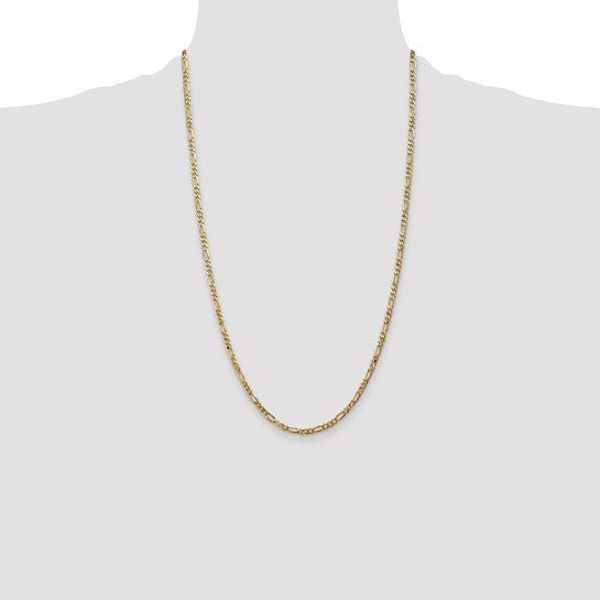 14k 3.00mm Flat Figaro Chain