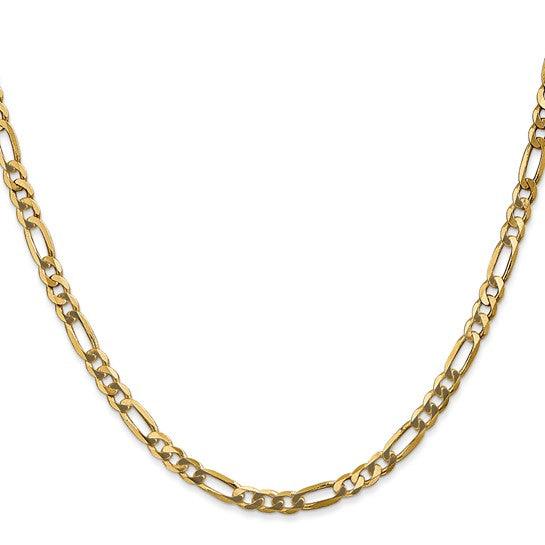 14k 4mm Flat Figaro Chain
