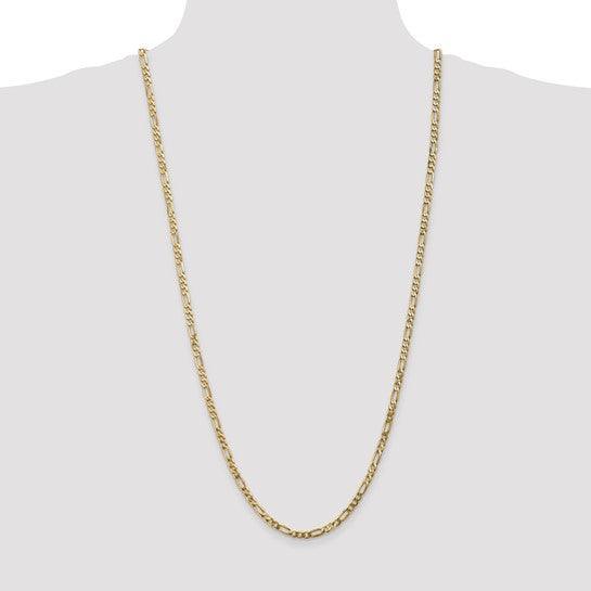 14k 4mm Flat Figaro Chain