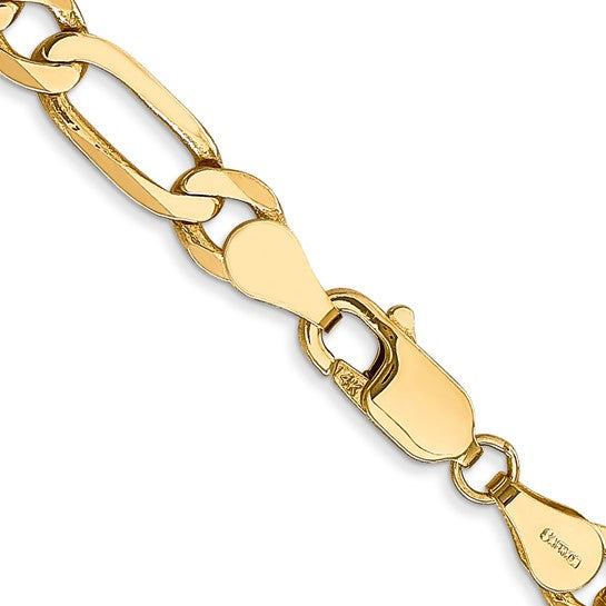 14k 5.25mm Concave Open Figaro Chain