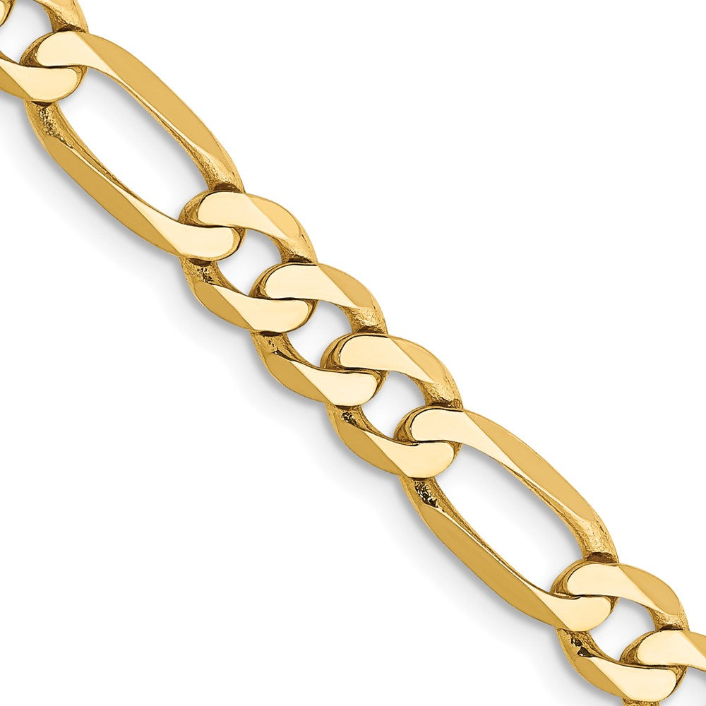 14K Yellow Gold Concave Open Figaro Chain — 5.25 mm