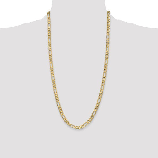 14k 6.25mm Flat Figaro Chain