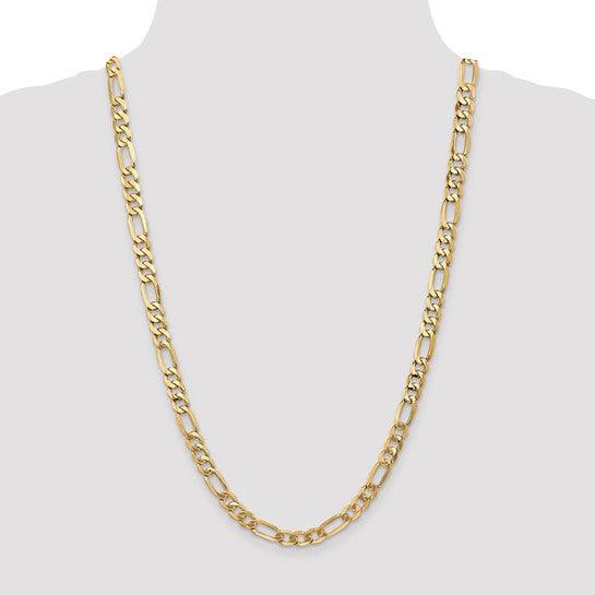 14k 7mm Flat Figaro Chain