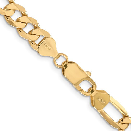 14k 7.5mm Flat Figaro Chain