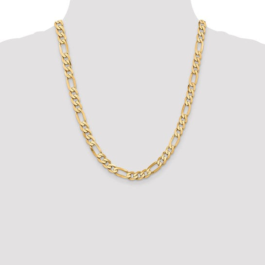 14k 7.5mm Flat Figaro Chain