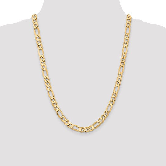 14k 7.5mm Flat Figaro Chain